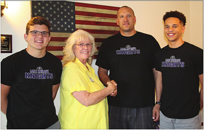 Elkettes donate to LHHS Basketball donation presentation