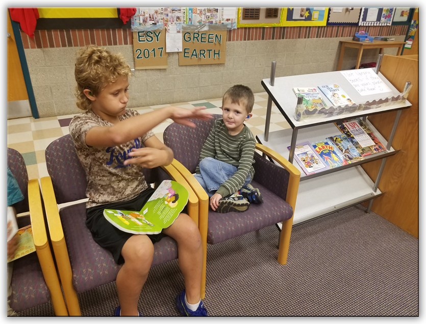 Two students in the Library