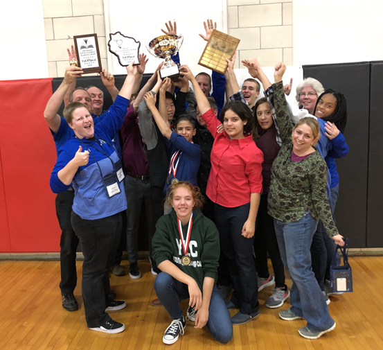 Picture of a group with four trophies for 2018 GPSD Triathlon Tournament KSD Full Team