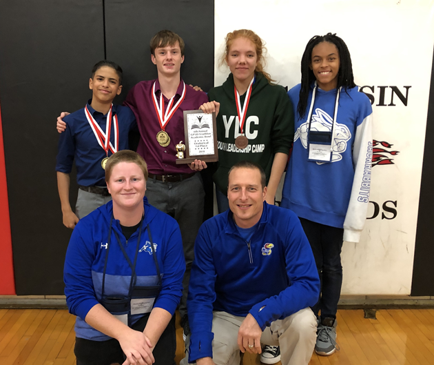 Picture of a group with a trophy for 2018 Oratorical Team GPSD Championship
