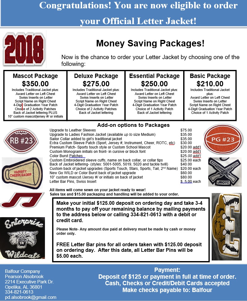 balfour patches for letterman jacket