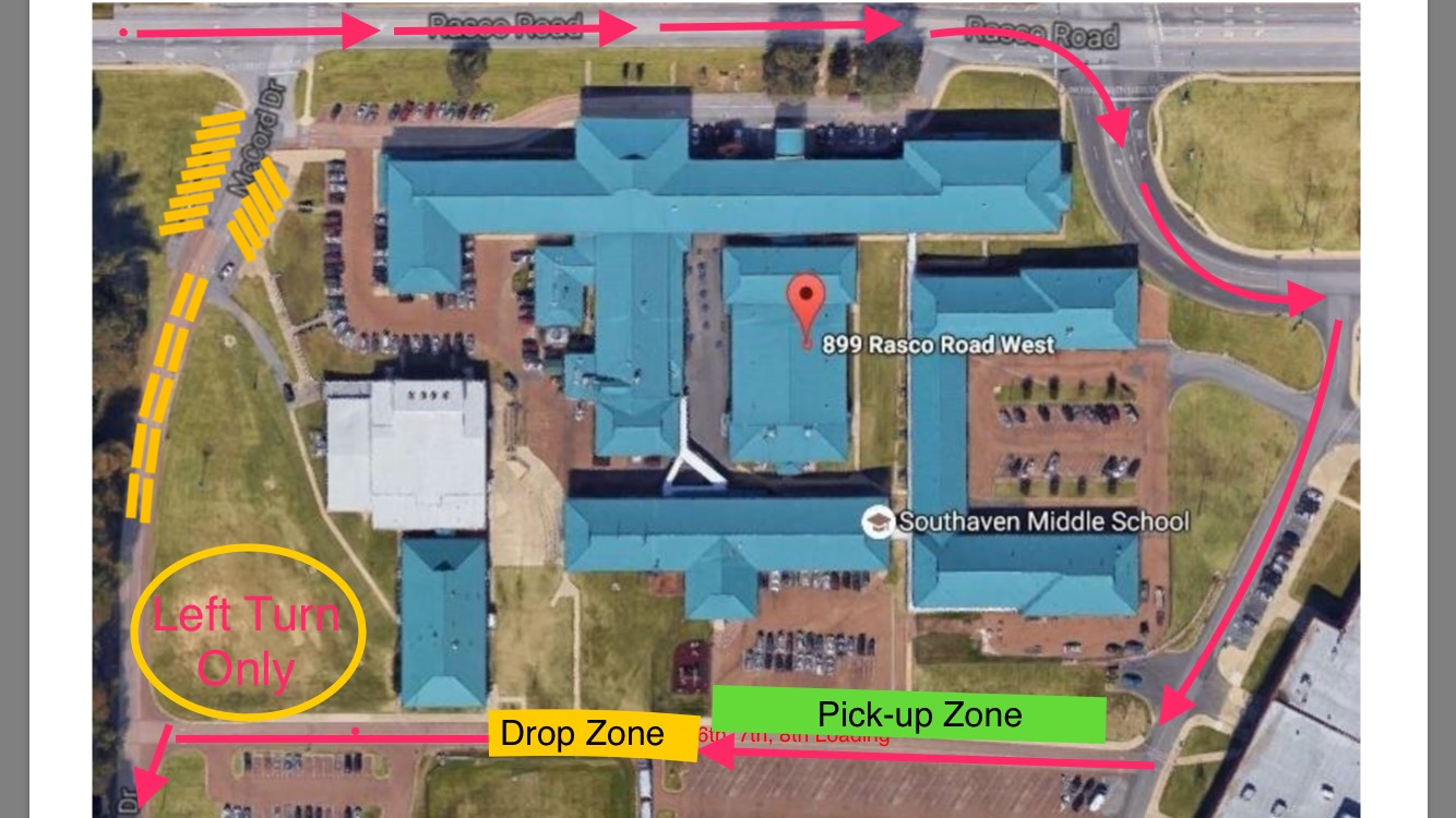 Map of School Car Rider Map
