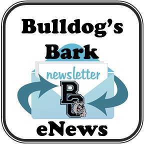Bulldog's Bark Newsletter eNews Button for school newsletter