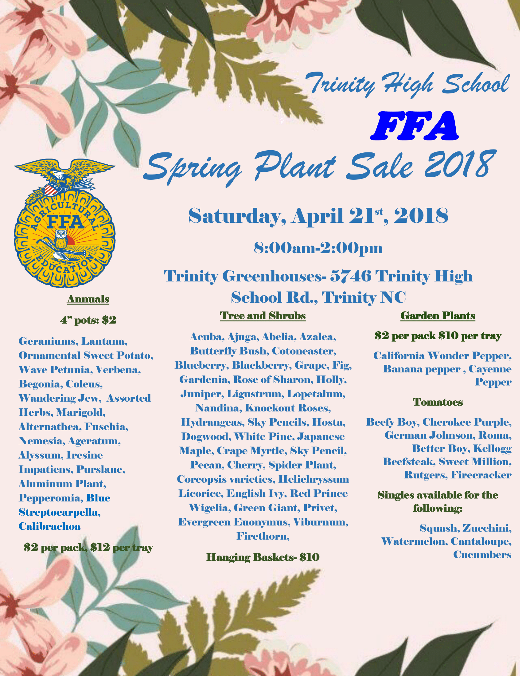 plant sale flyer