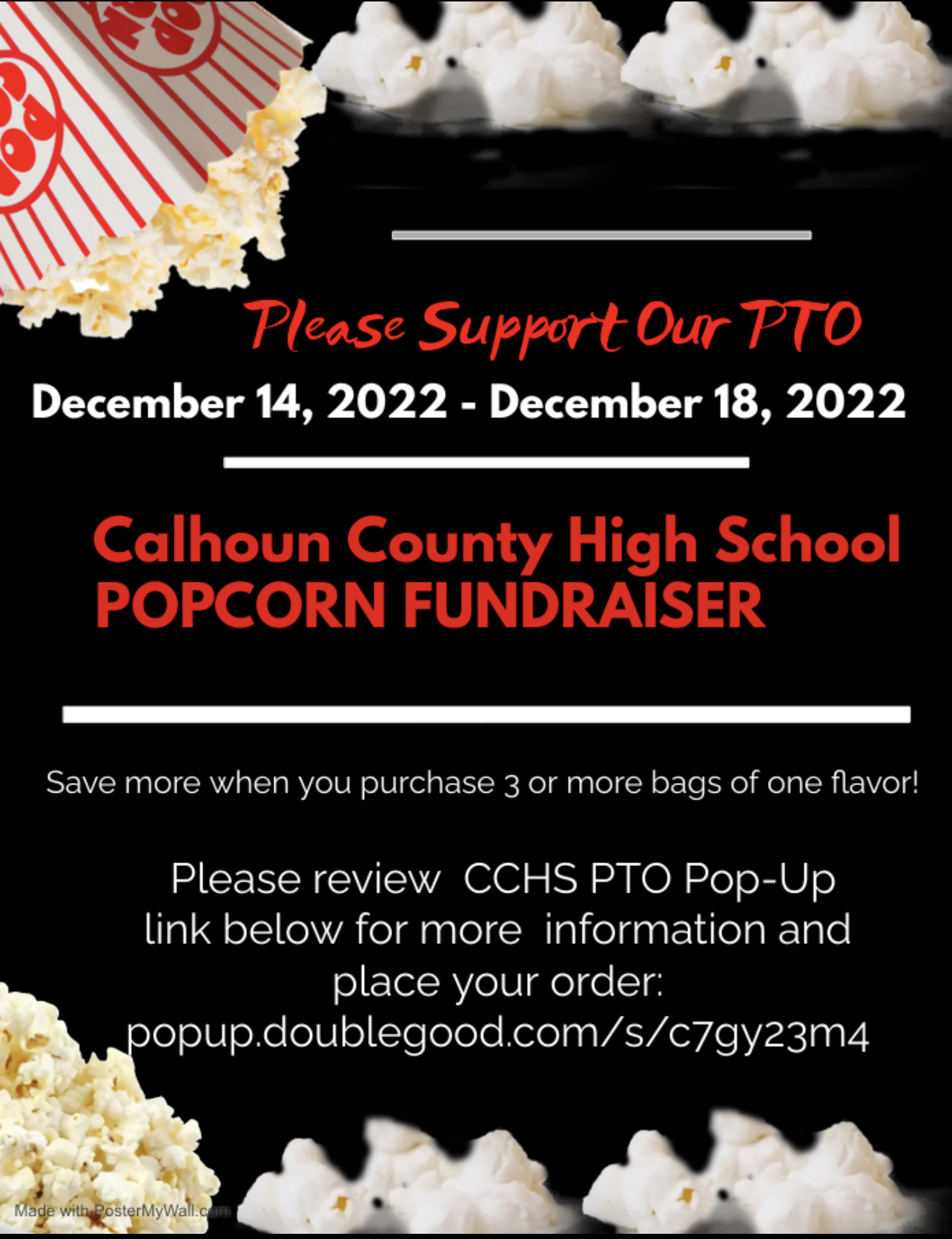 Pop Corn Fundraiser for CCHS PTO