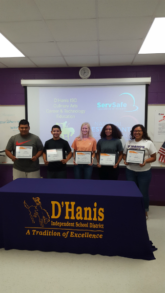 5 Students first to receive certification in D'Hanis ISD ServSafe Certification Reception
