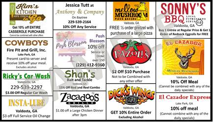 2018 Discount Card Fundraiser Back of Card 2018 Discount Card Back
