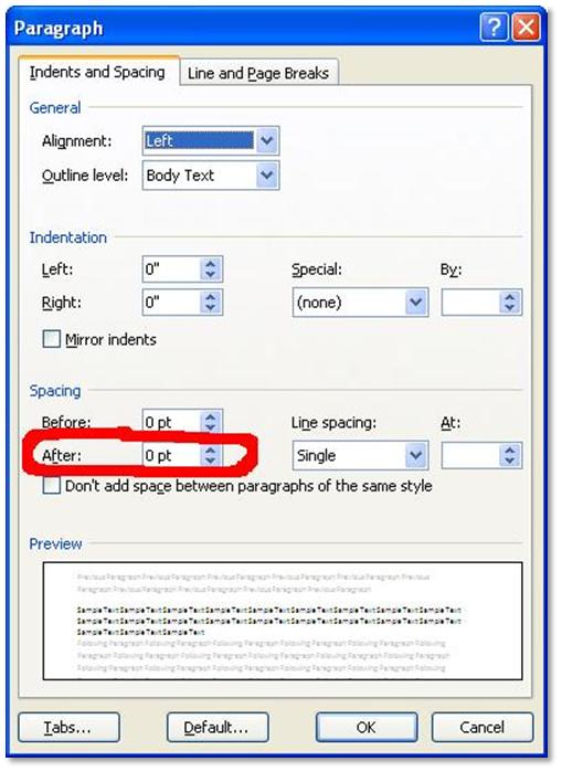Word Spacing Settings Word Spacing Settings