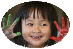decorative image of girl fingerpainting