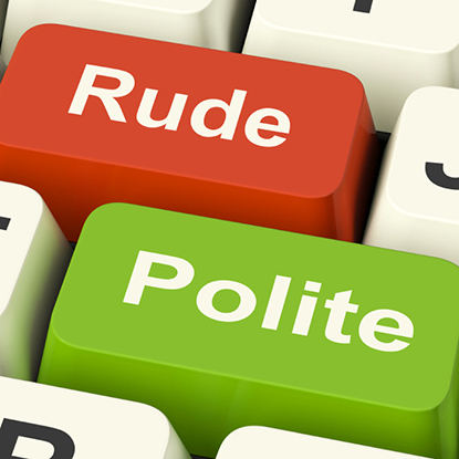 rude and polite buttons on computer