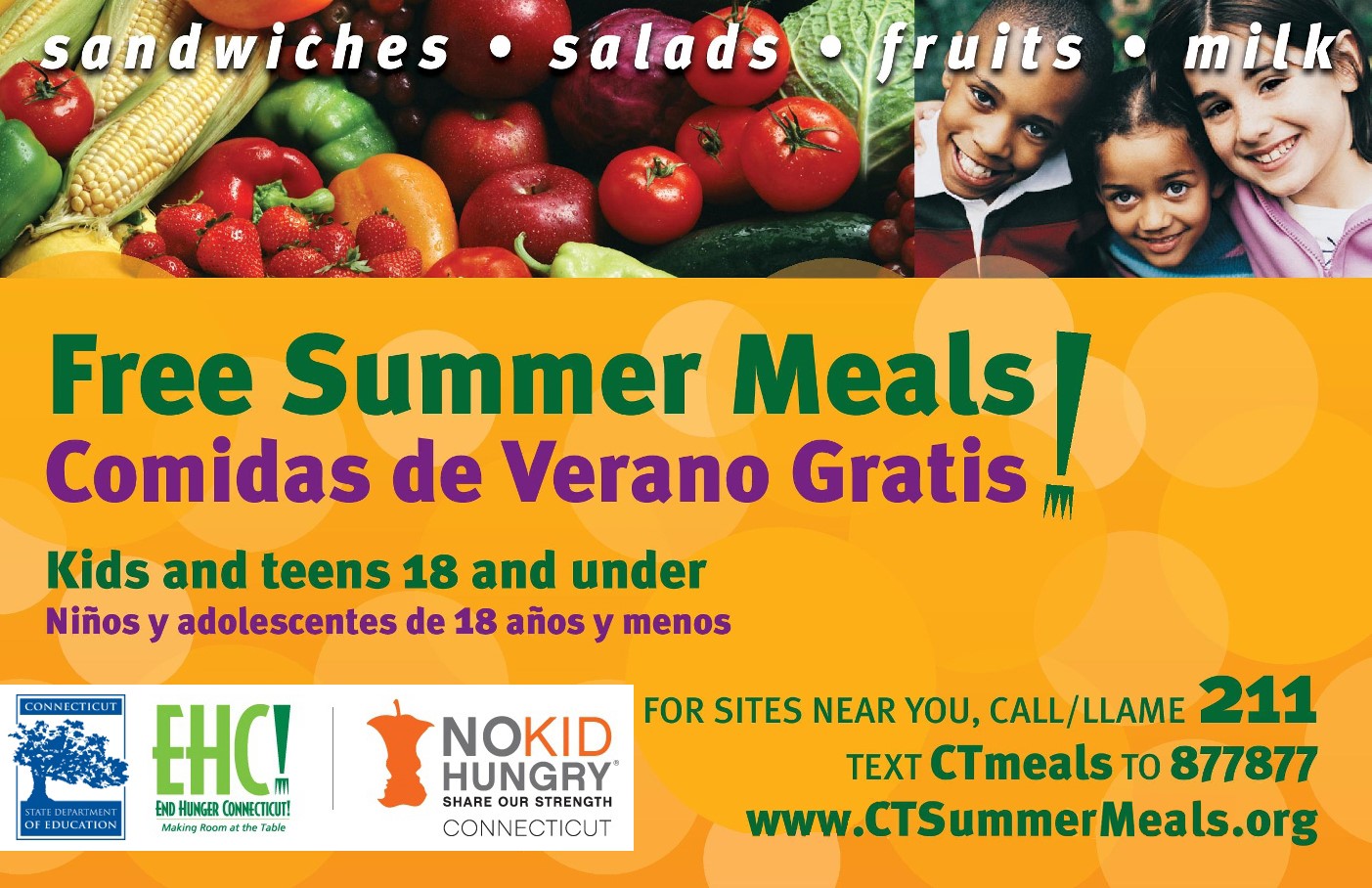 Graphic for CTMeals Call 211 or text CTmeals to 877877 Graphic for CTMeals Call 211 or text CTmeals to 877877