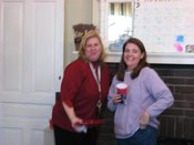 Telecia our R.N. and Angela our bookkeeper at team member Christmas lunch.