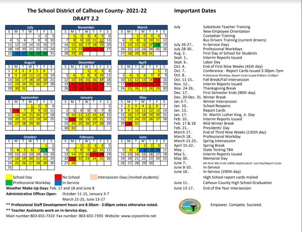 Calhoun County School Calendar 2024 2025 Redskins Schedule 2024