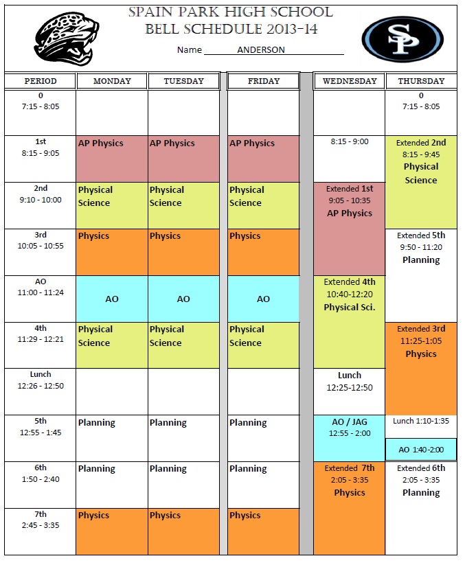 Mountain View High School Mountain View High School Class Schedule