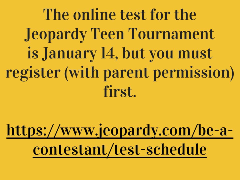 Jeopardy Teen Test 7